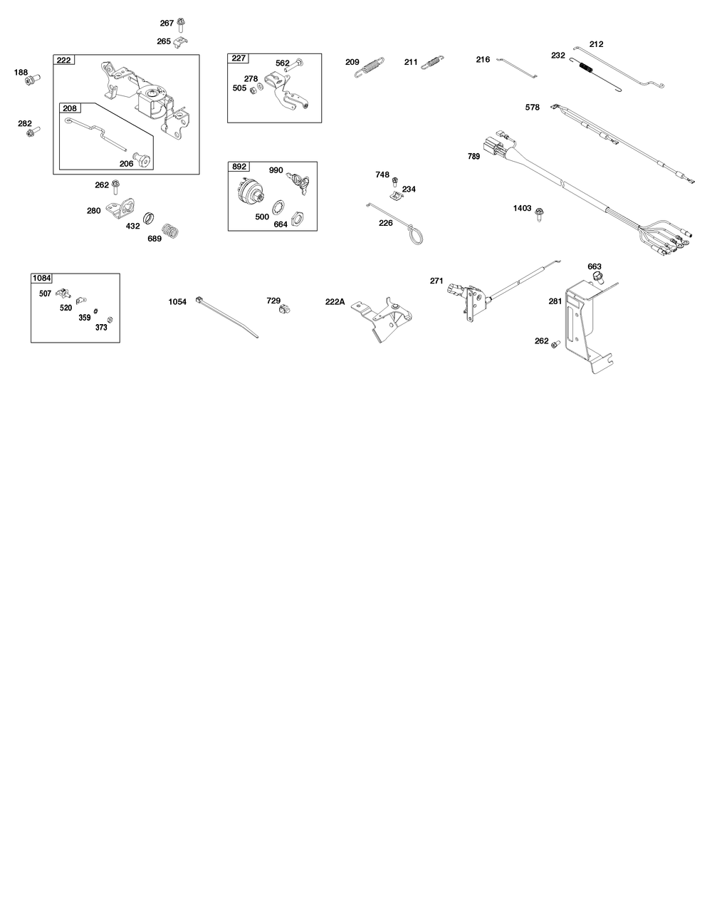 Controls Group Diagram and Parts List for 356447-0723-B5 200000 - 399999 Briggs and Stratton Engine